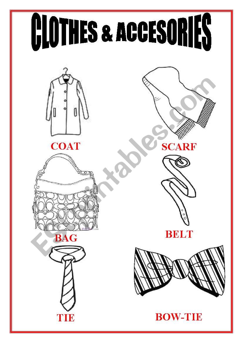 clothes and accesories PART 2 worksheet