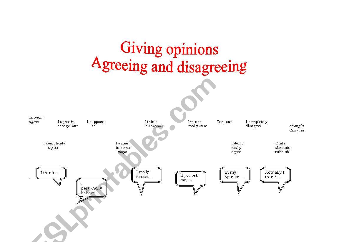 Giving opinions worksheet