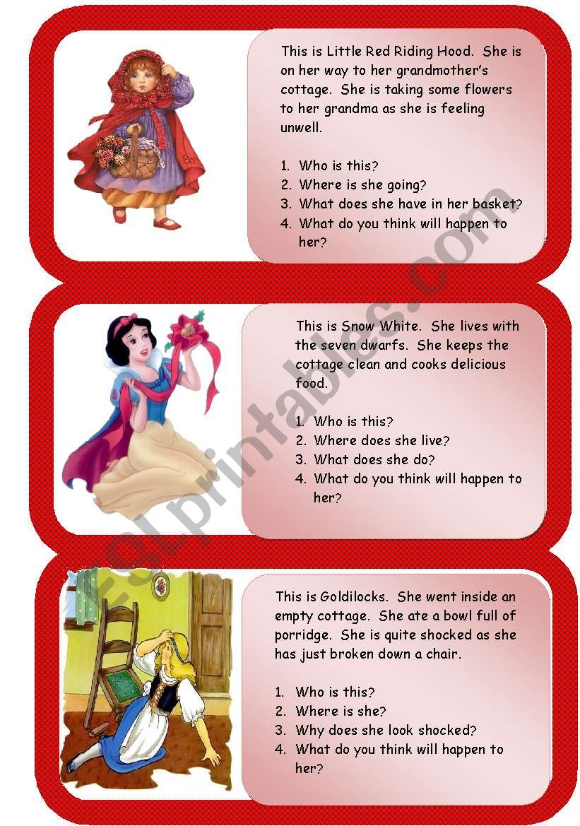 mini comprehensions - fairy tales