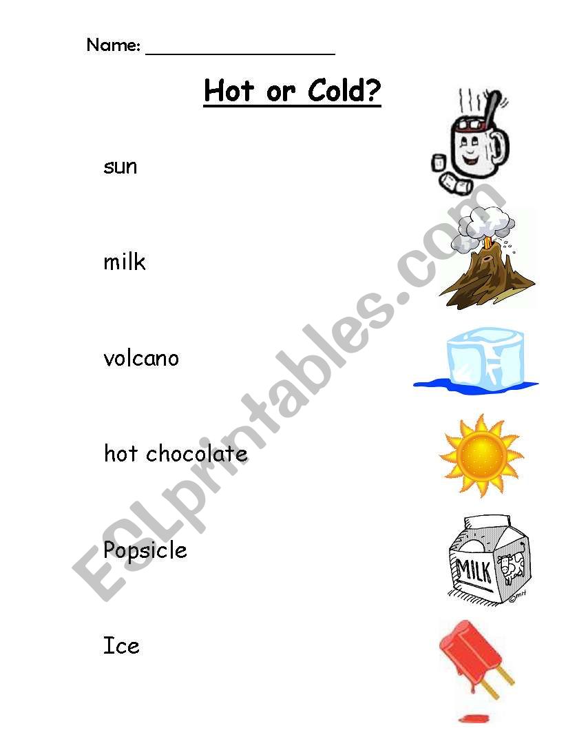 Hot or Cold? worksheet