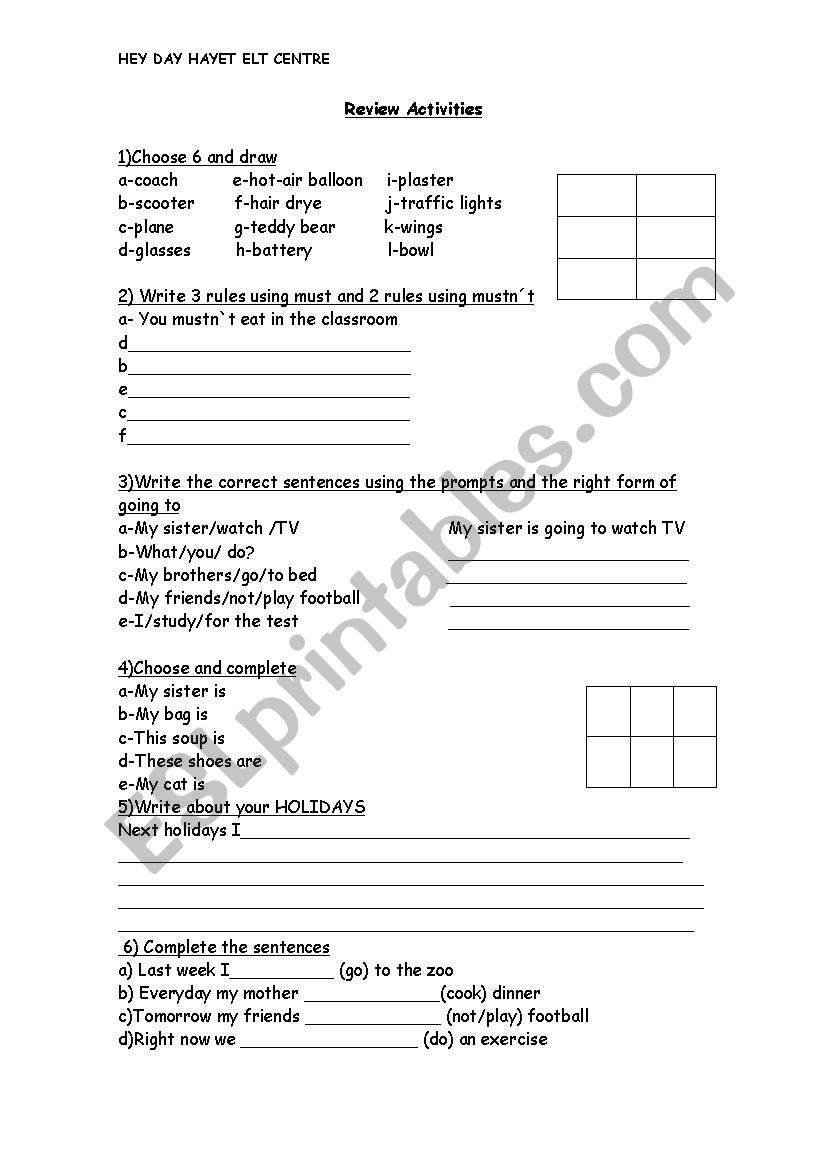 Tenses worksheet