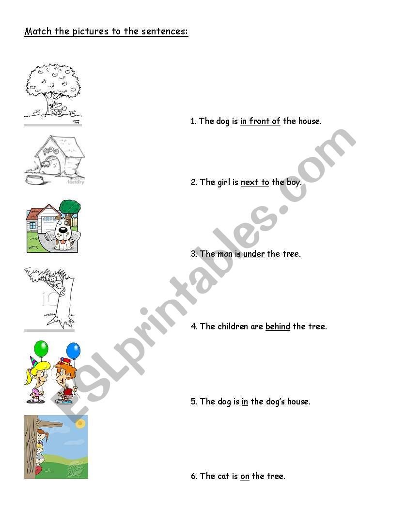 Prepositions worksheet