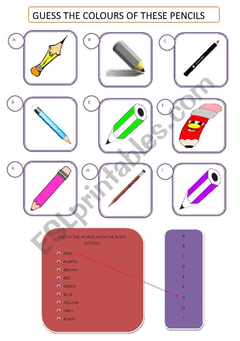 guess the colours worksheet