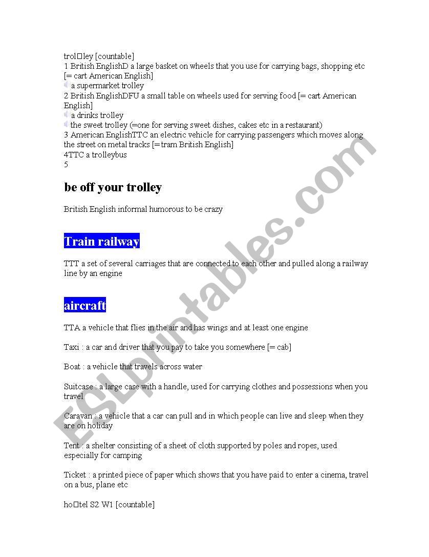 Word defintion worksheet