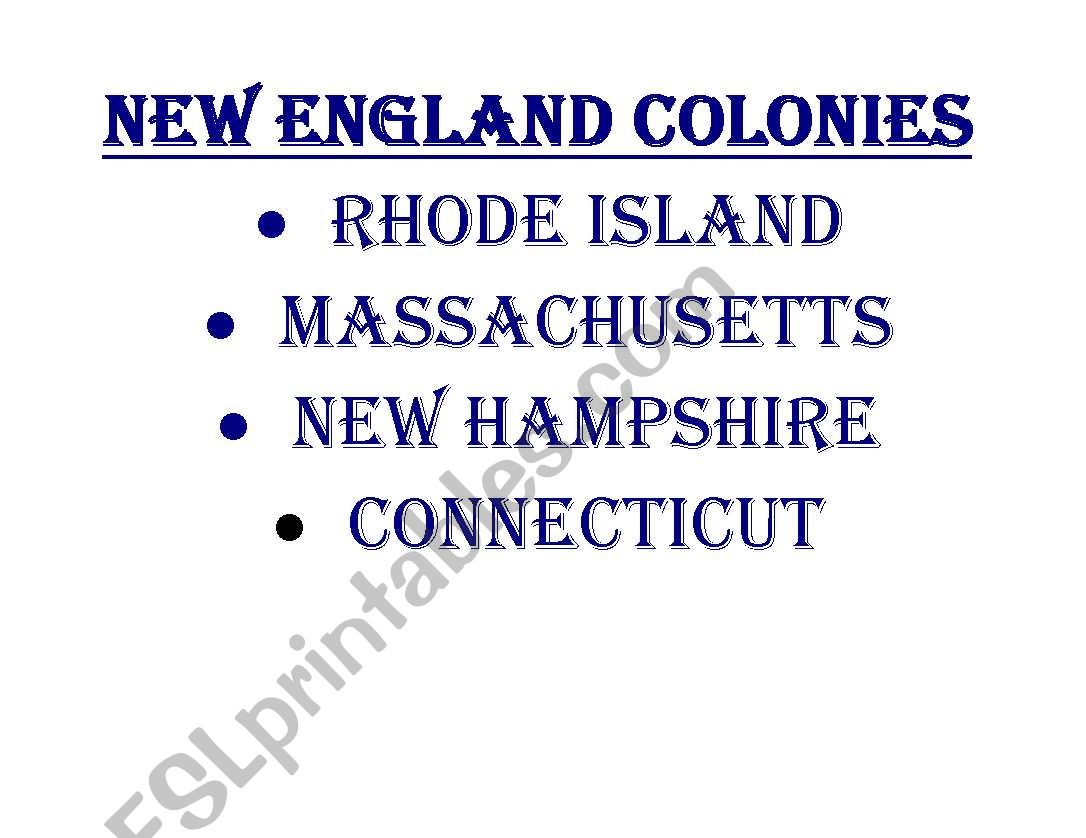 13 colonies worksheet