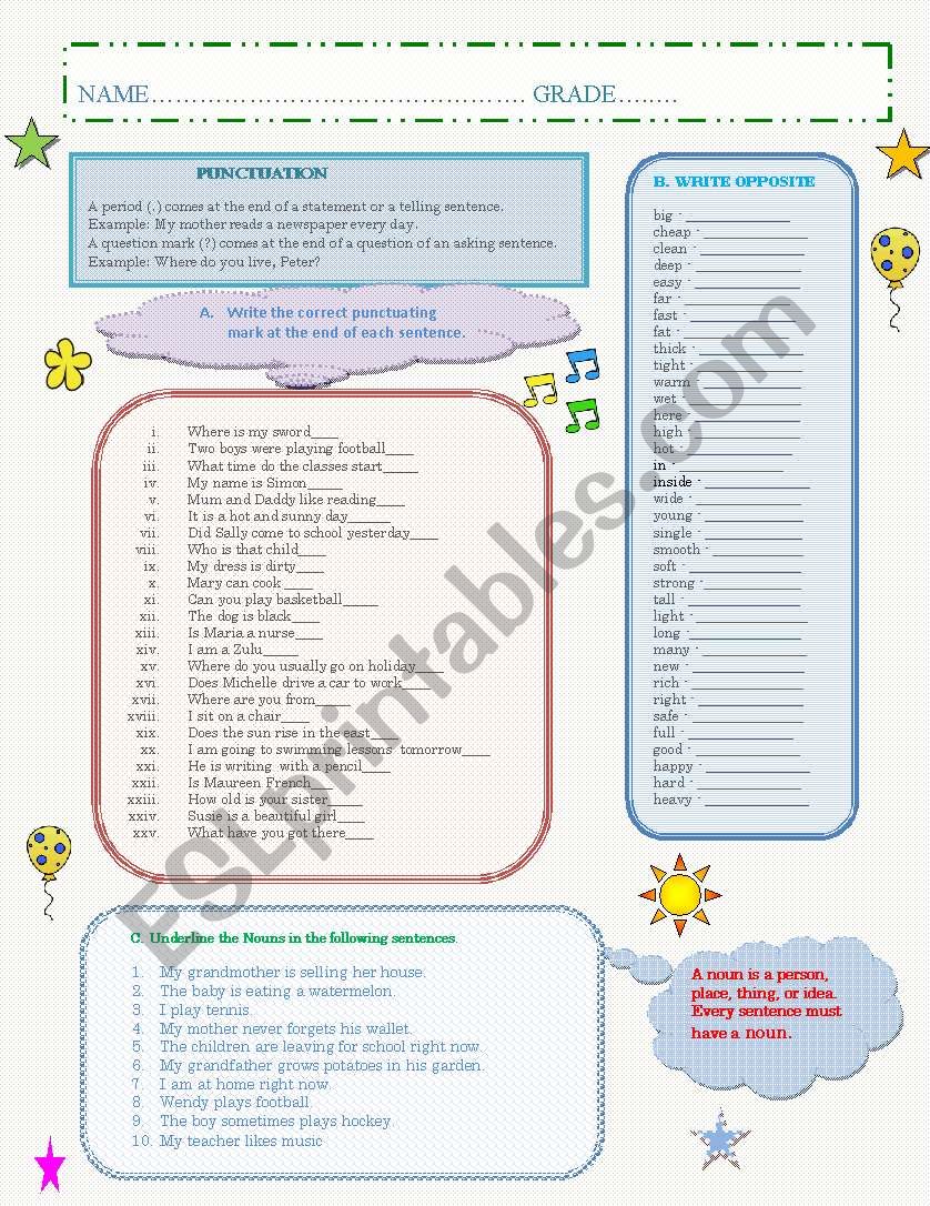 Grammar Exercises worksheet