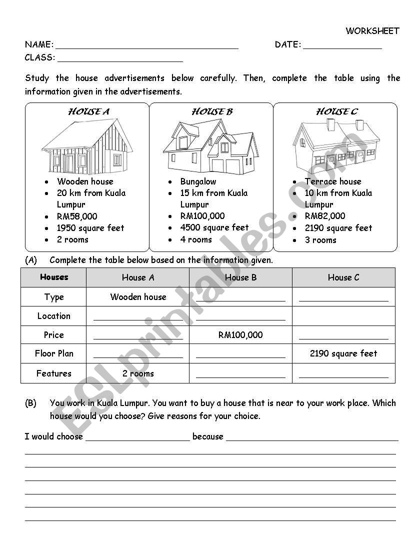 Writing Exercise worksheet