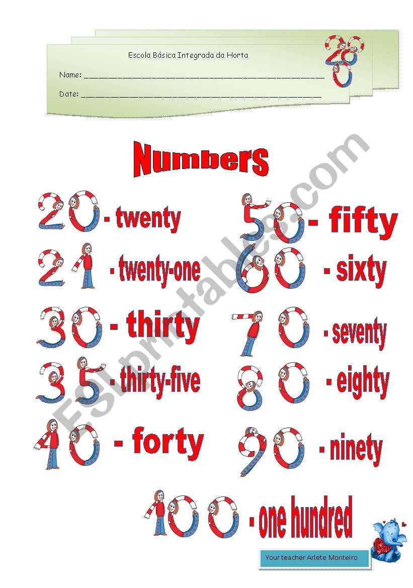 Numbers worksheet