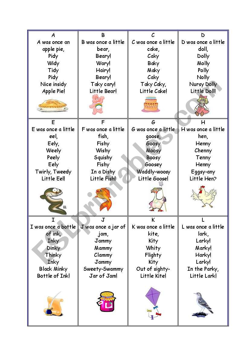 An alphabet poem worksheet