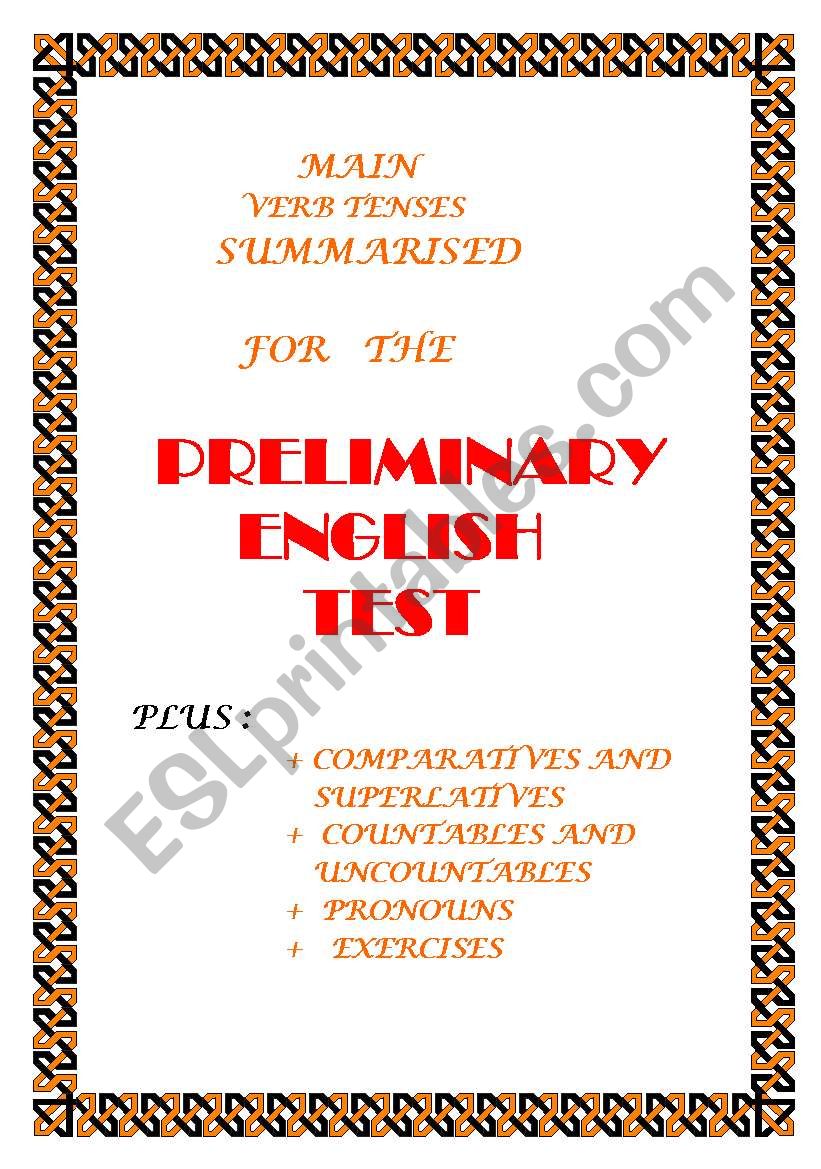 P.E.T syllabus worksheet