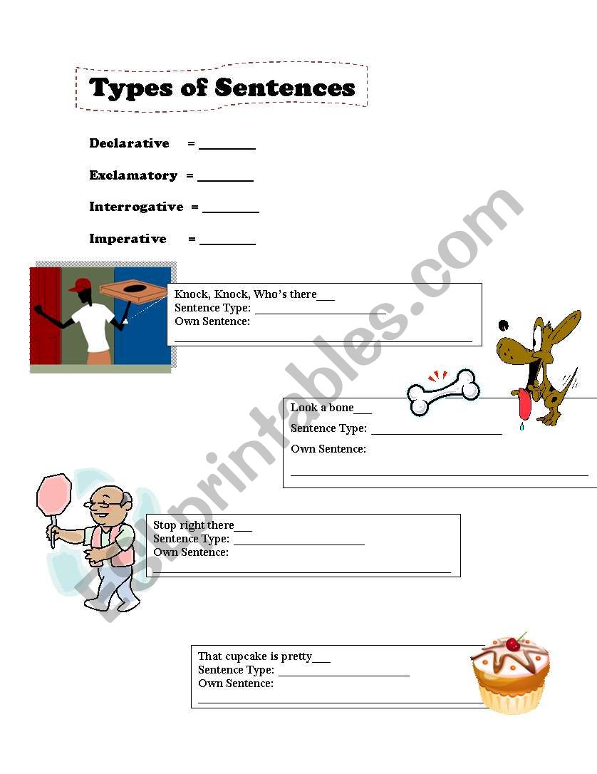 Types of Sentences worksheet