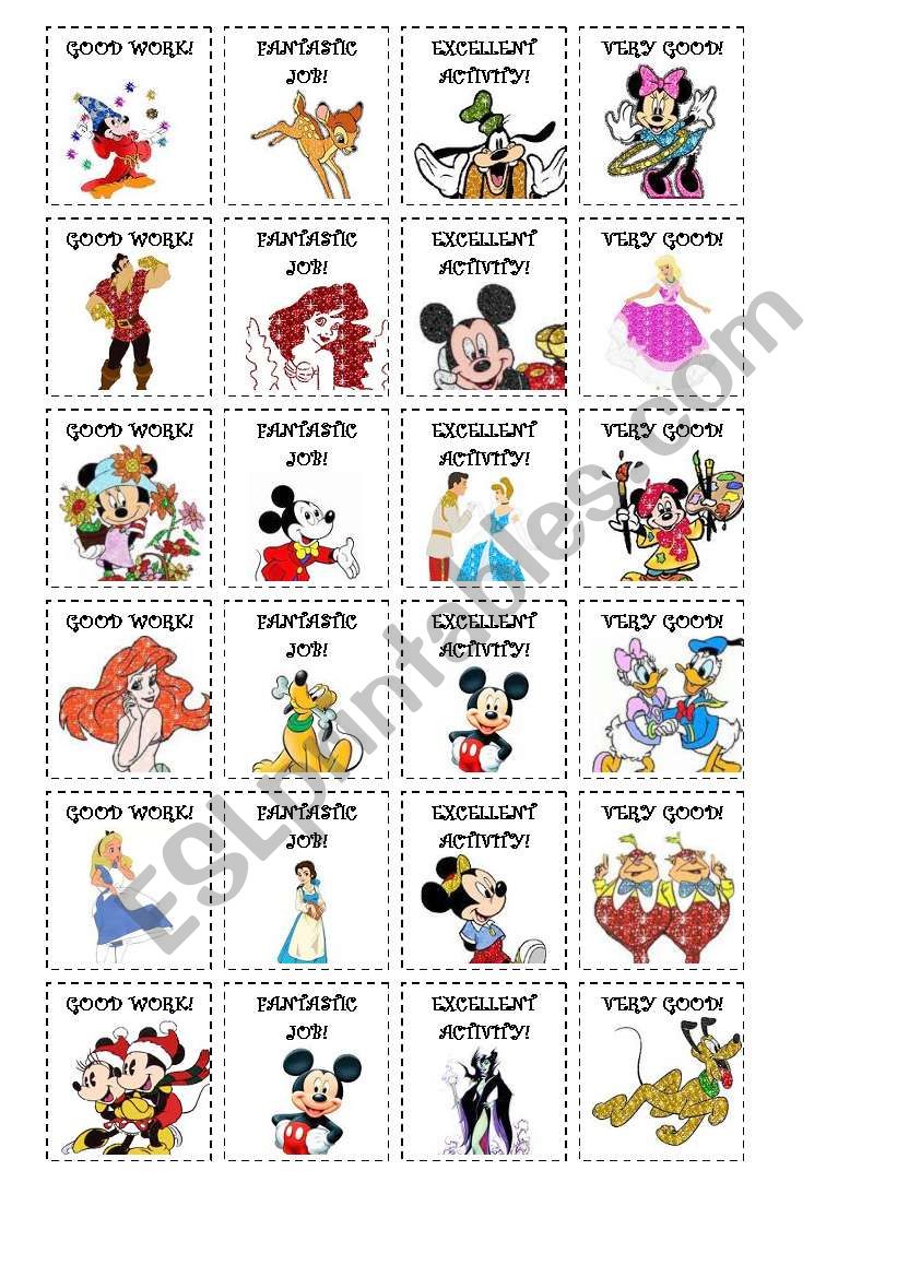 Stickers Disney worksheet