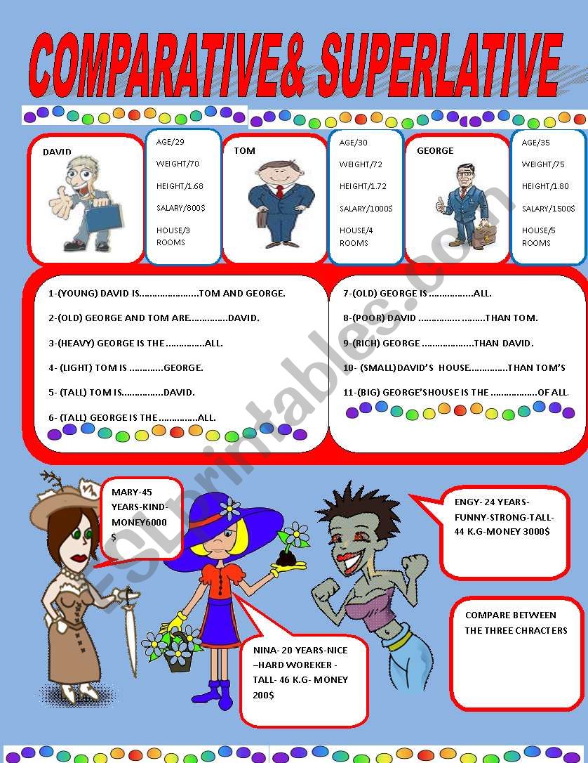 COMPARATIVE&SUPERLATIVE worksheet