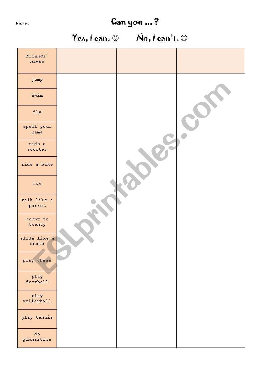 Can_Cant_Class Survey worksheet