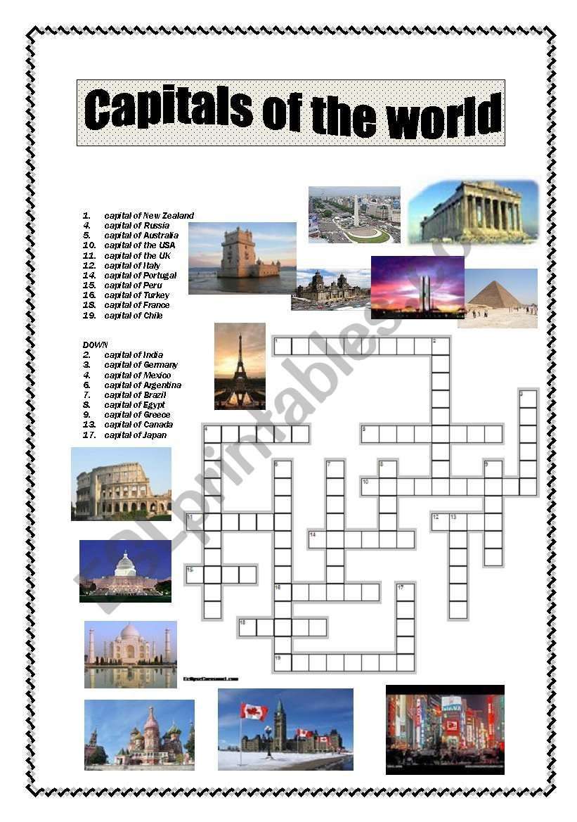 Capitals of the world crossword