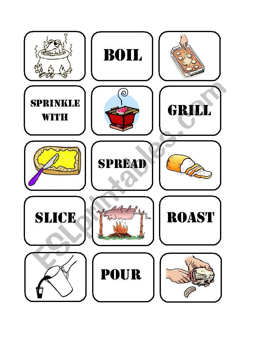 Cooking Verbs Memory Game (Part1)