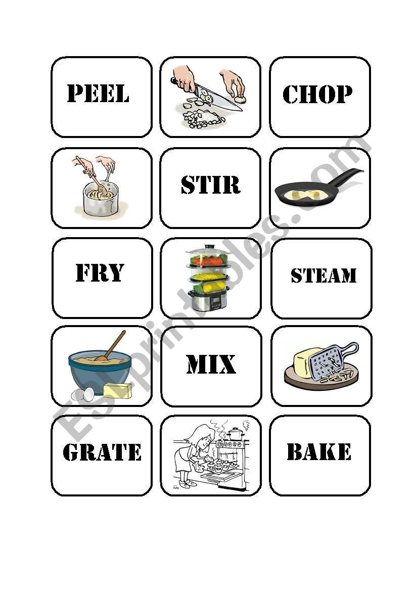 Cooking Verbs Memory Game (Part 2)