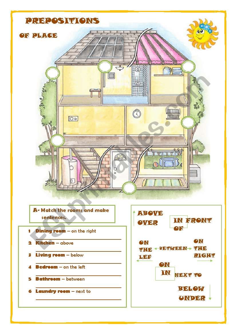 PREPOSITIONS OF PLACE worksheet