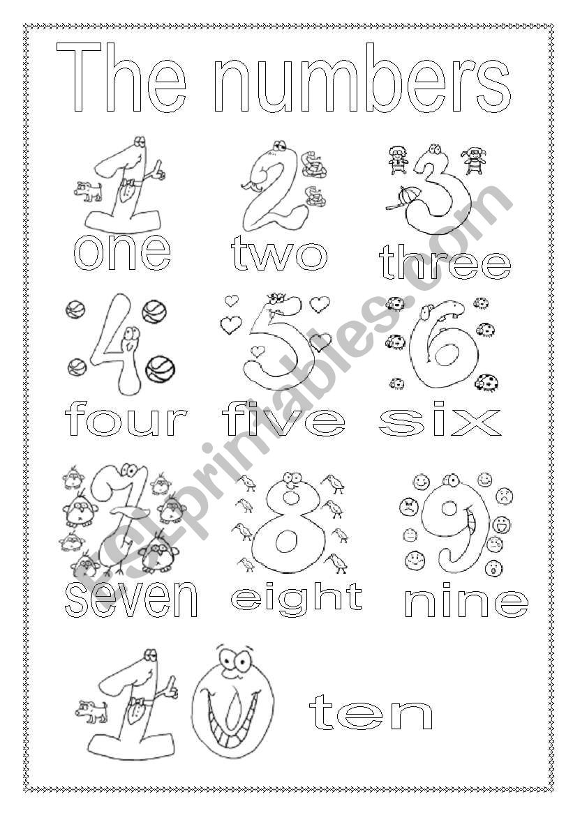 The numbers (first part) worksheet