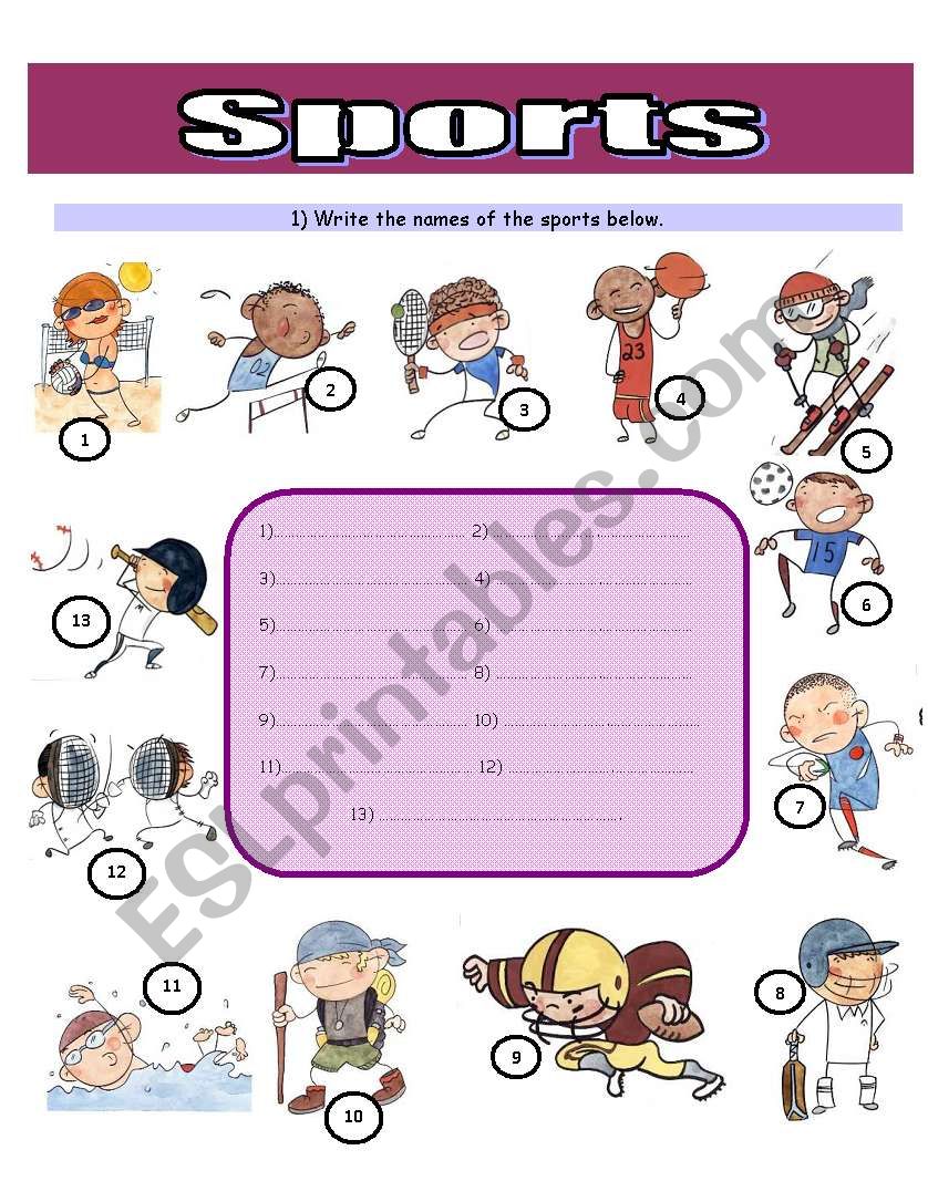 SPORTS worksheet