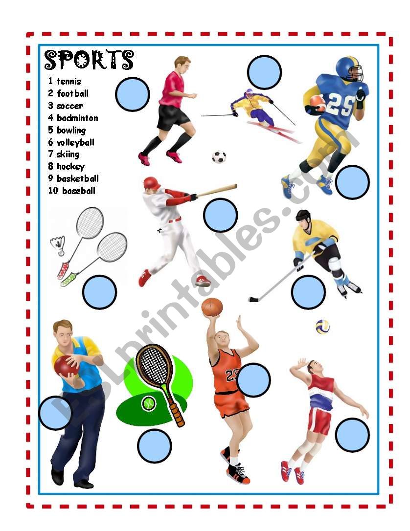 Sports worksheet