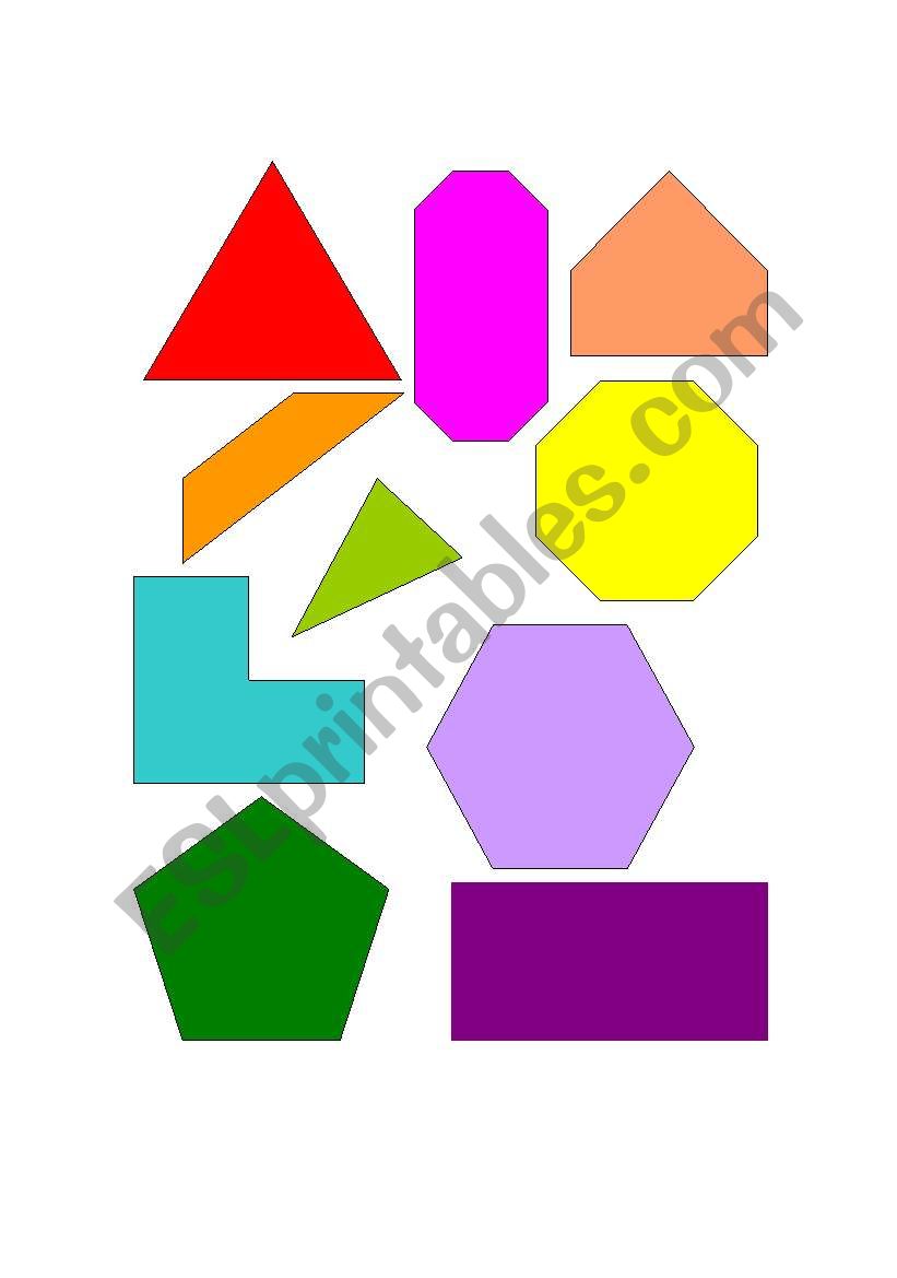 Polygon Shapes Cut Outs worksheet