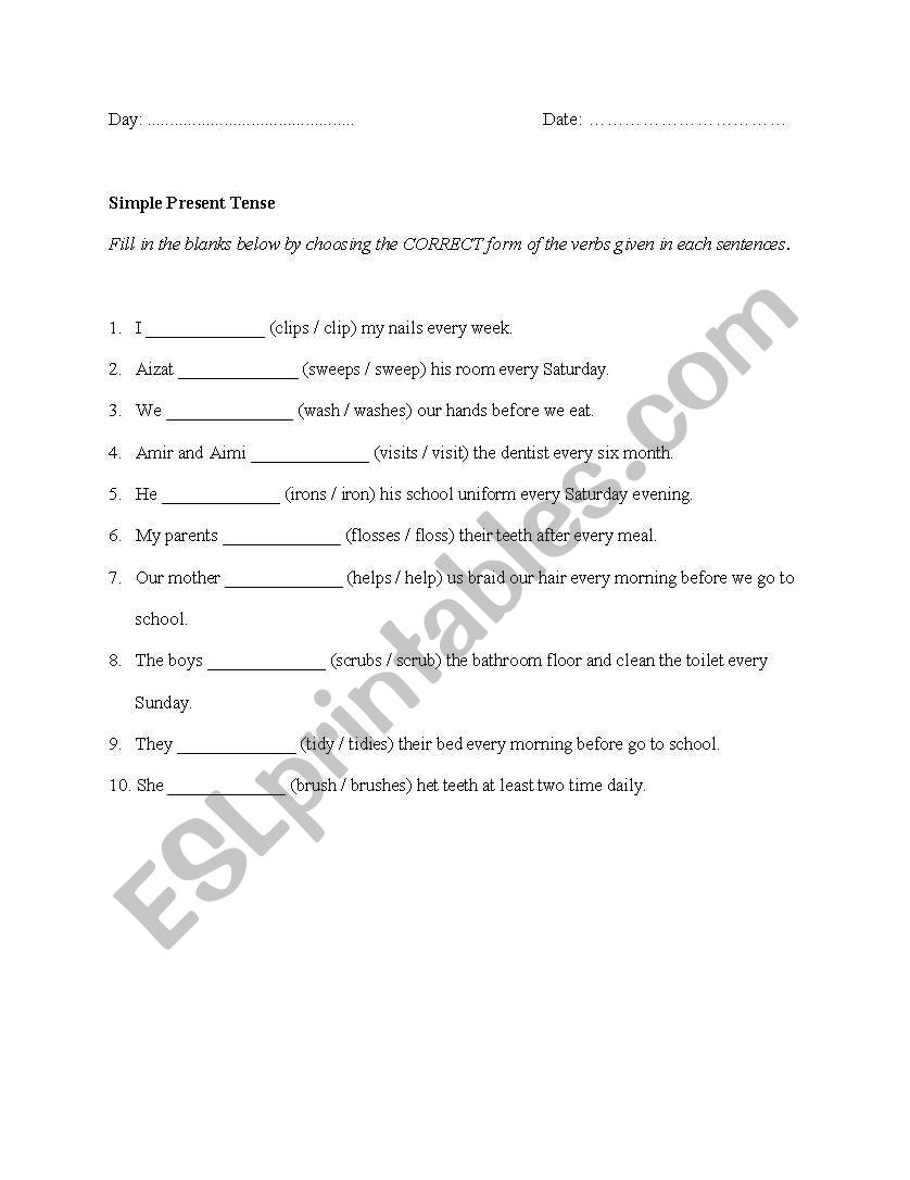 looking good worksheet