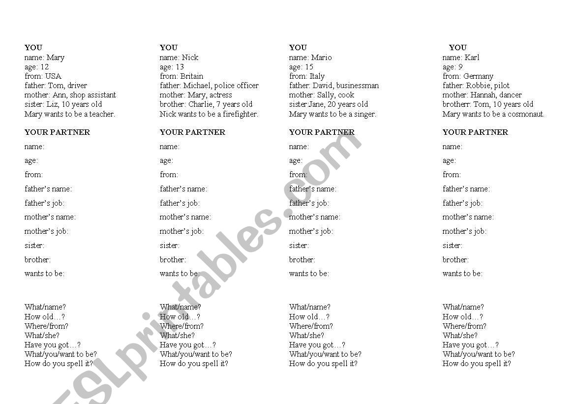 Meeting people worksheet