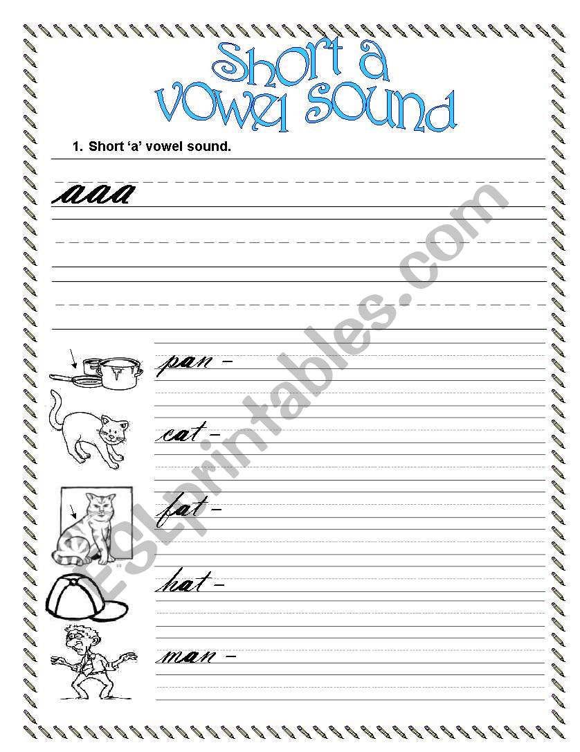 SHORT A VOWEL SOUND worksheet