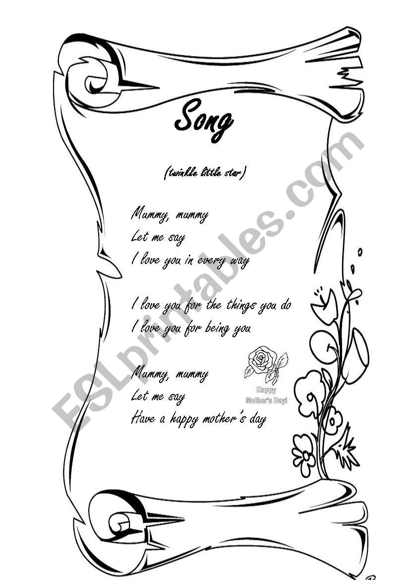 MotherÂ´s Day worksheet
