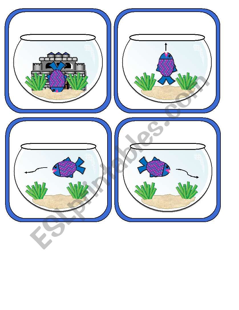 Where is the Fish Swimming?  Preposition Memory Cards Part 2 of 2 with Additional Activities