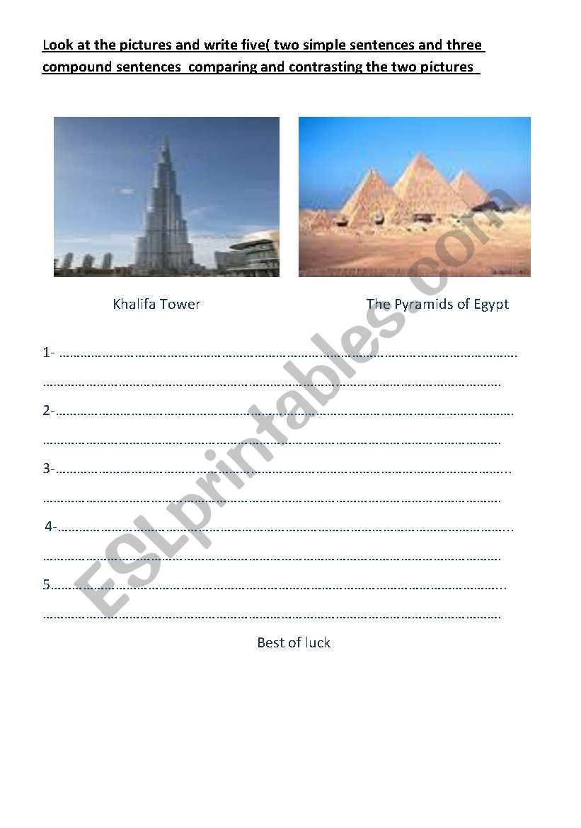 describing pictures worksheet