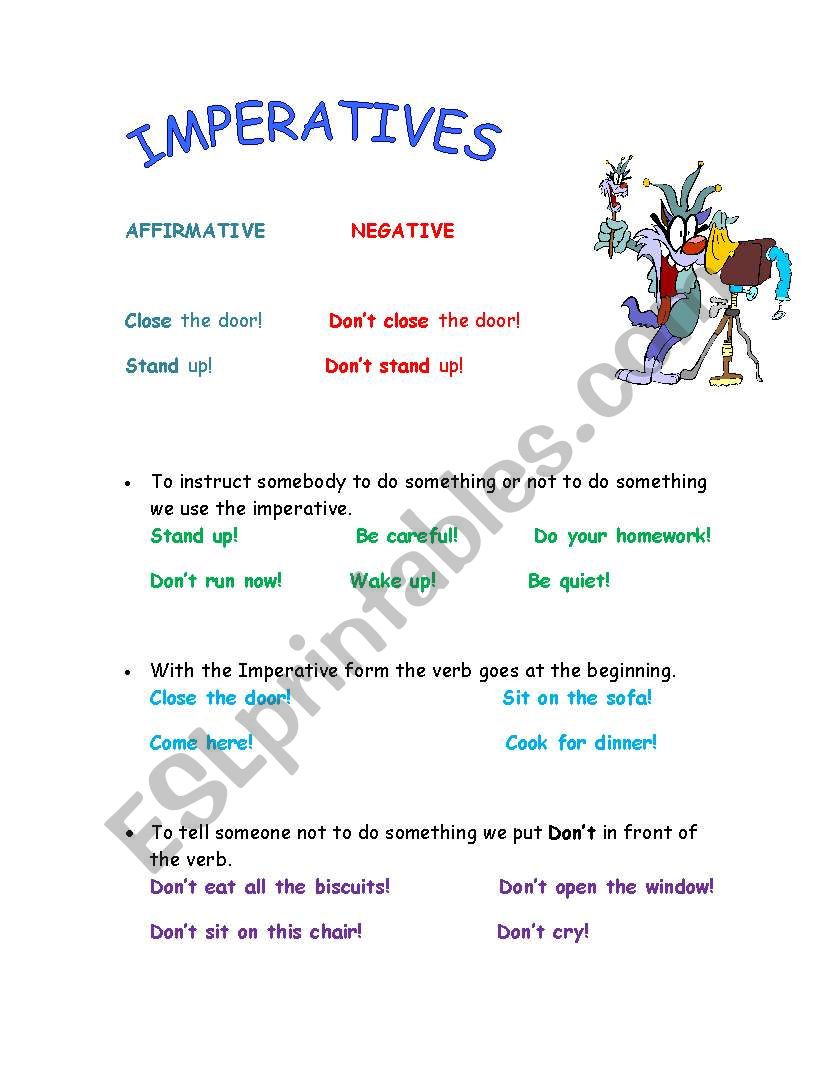 Imperative worksheet