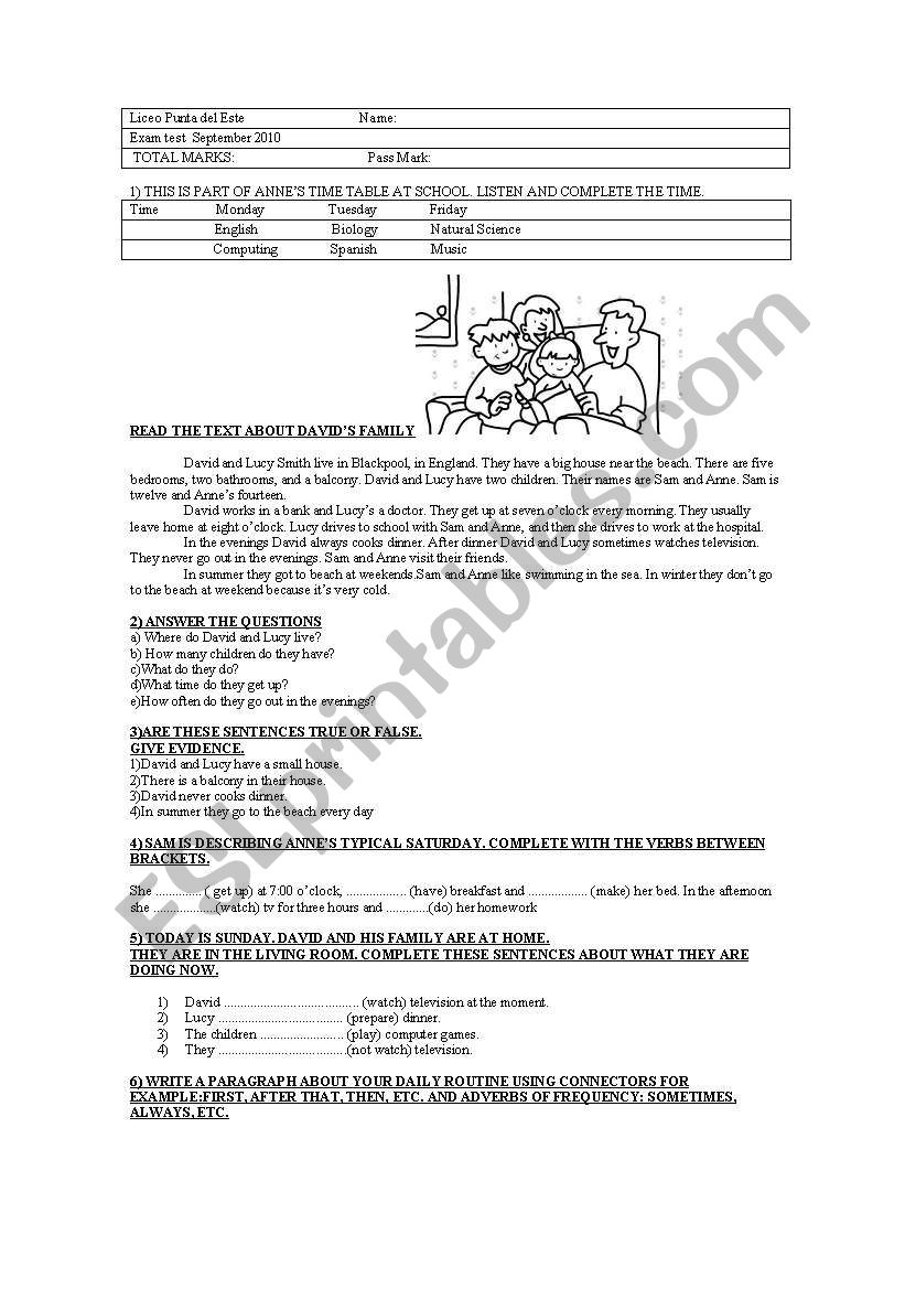 present simple  worksheet