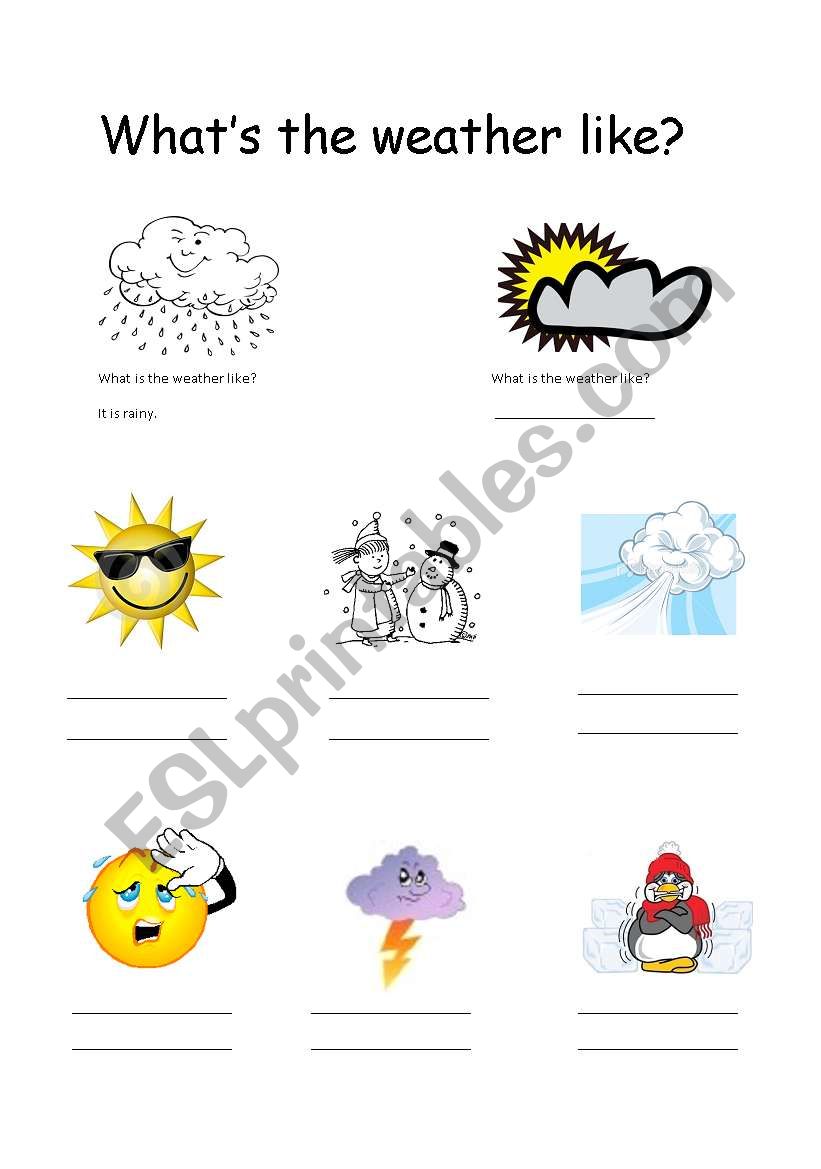 whats the weather like? worksheet