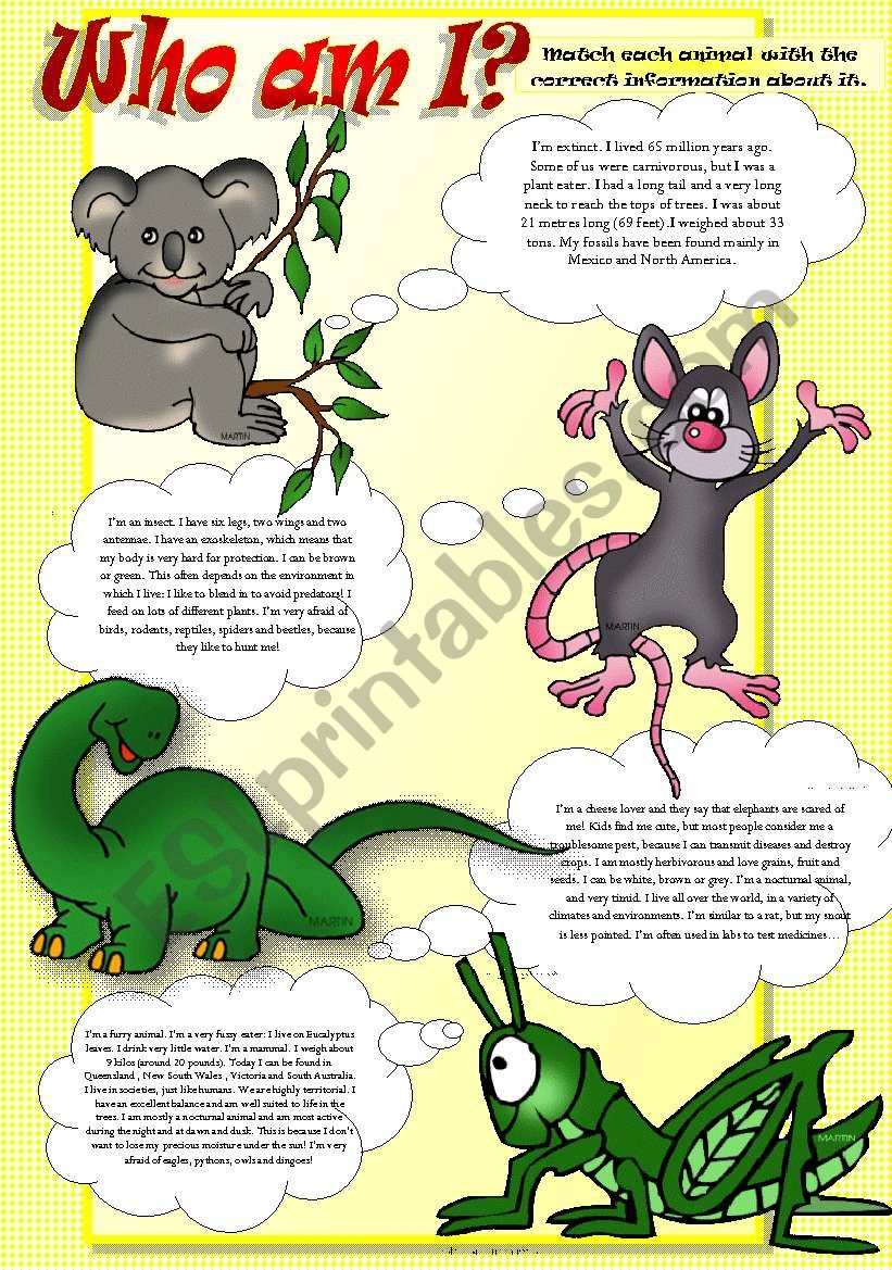 ANIMAL FACTS (Part I) worksheet