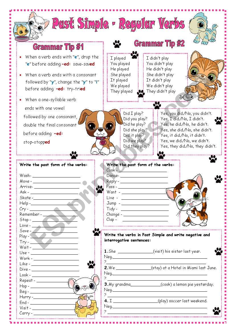 Past Simple - Regular Verbs worksheet