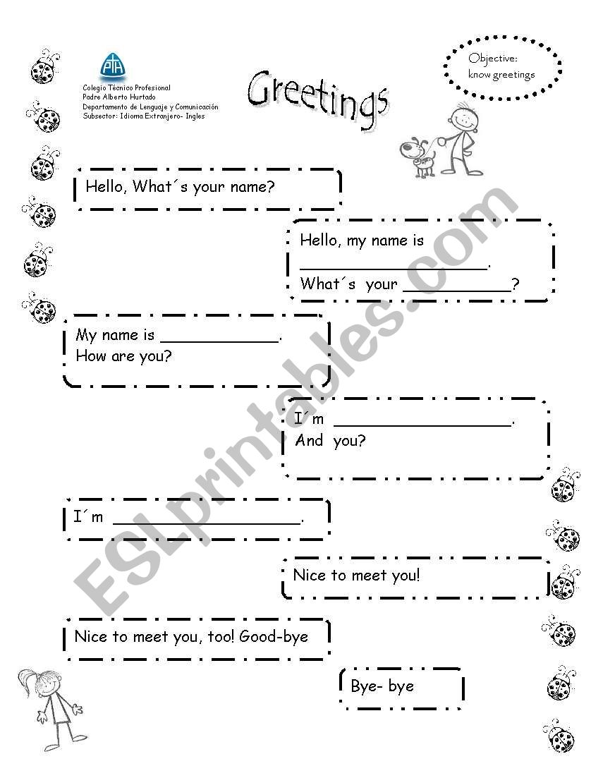 Greetings Dialogue ESL Worksheet By Profepauli