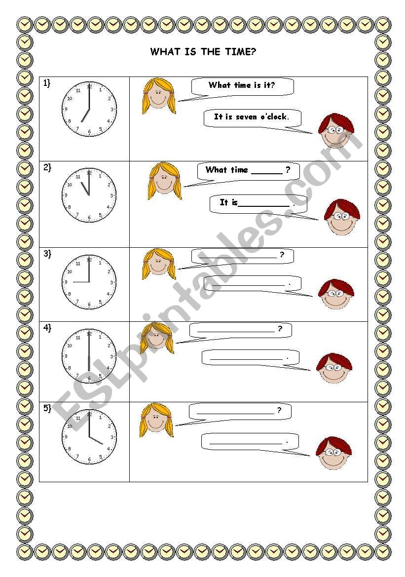 What time is it? worksheet