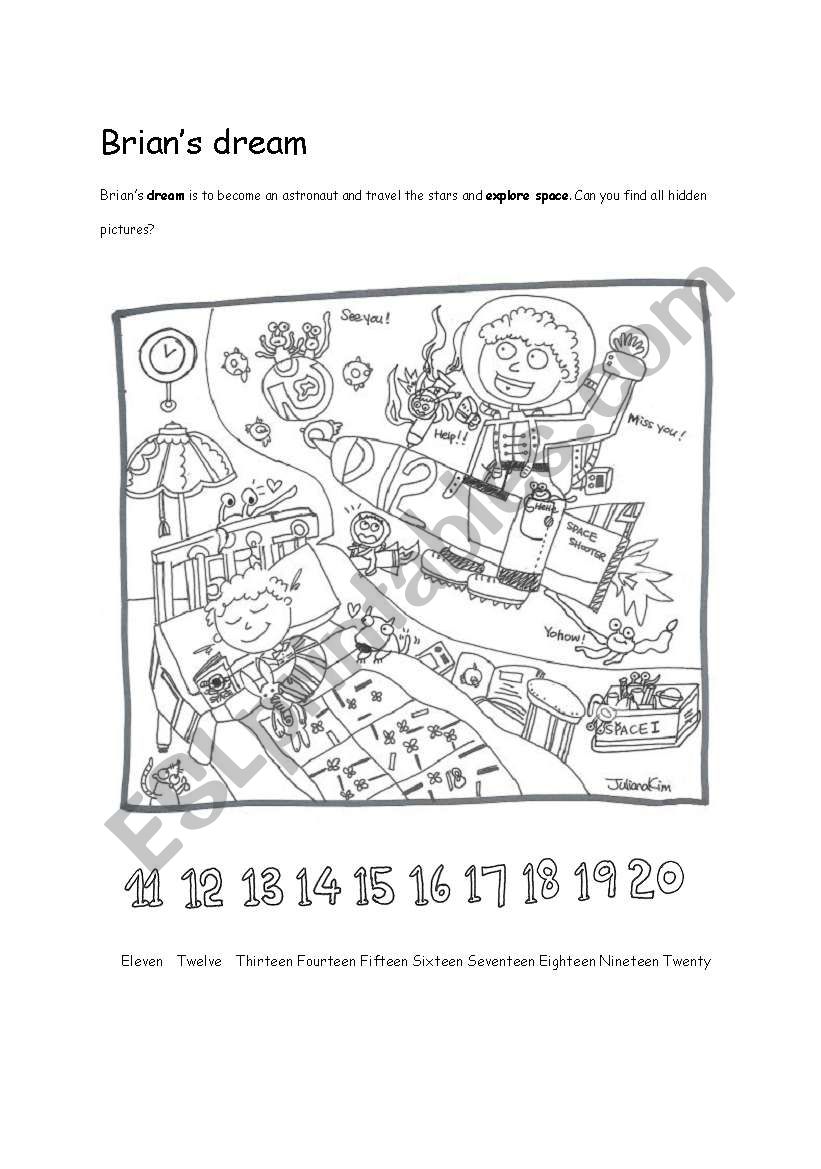 Hidden Pictures-11 to 20 worksheet