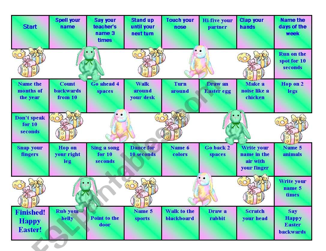 Easter Board Game - Following commands