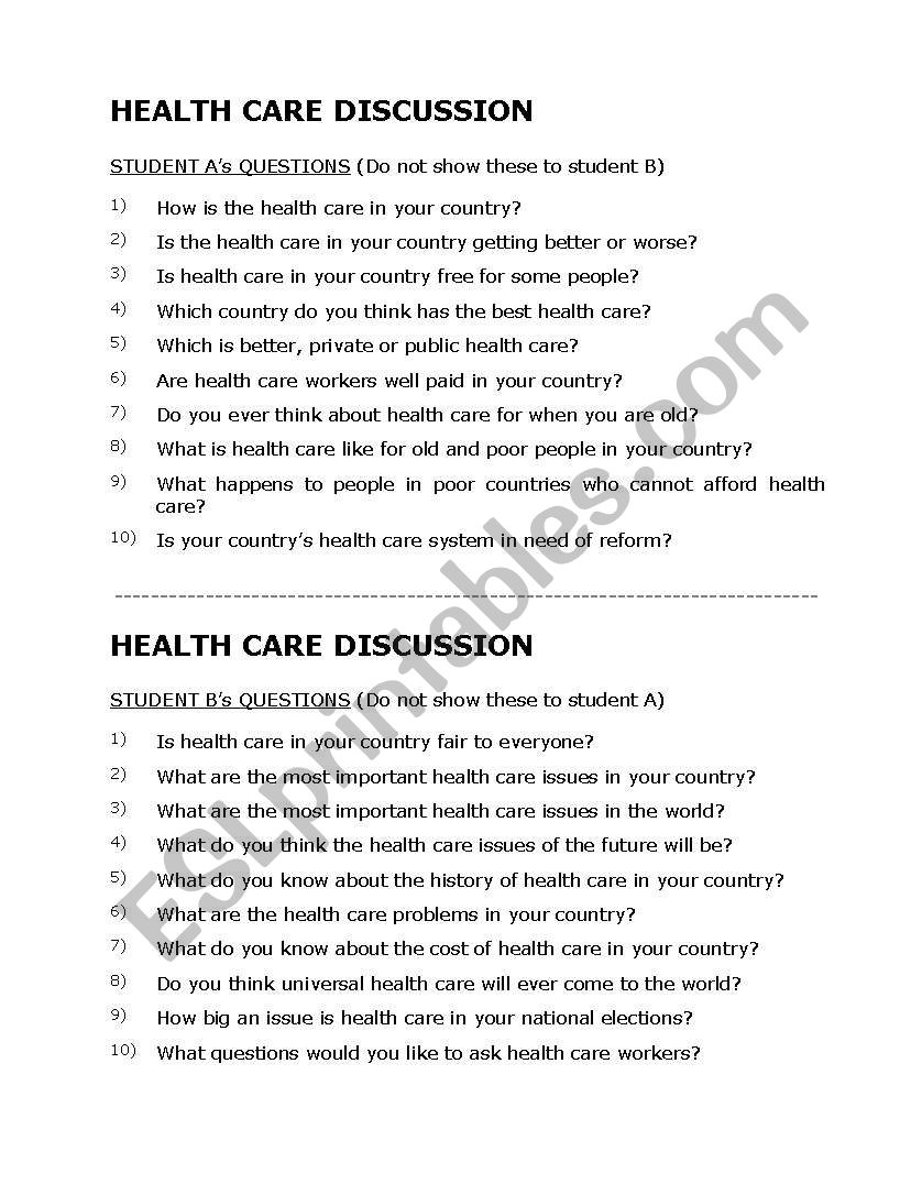 National Care worksheet