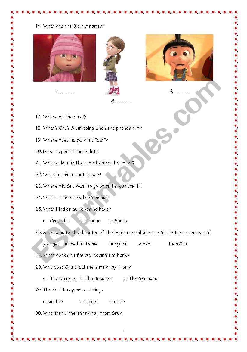Despicable Me Worksheet Esl Worksheet By Rosa Consuelo Despicable Me Worksheet Esl Worksheet By Rosa Consuelo