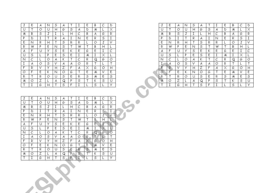 Clothes crosswords worksheet