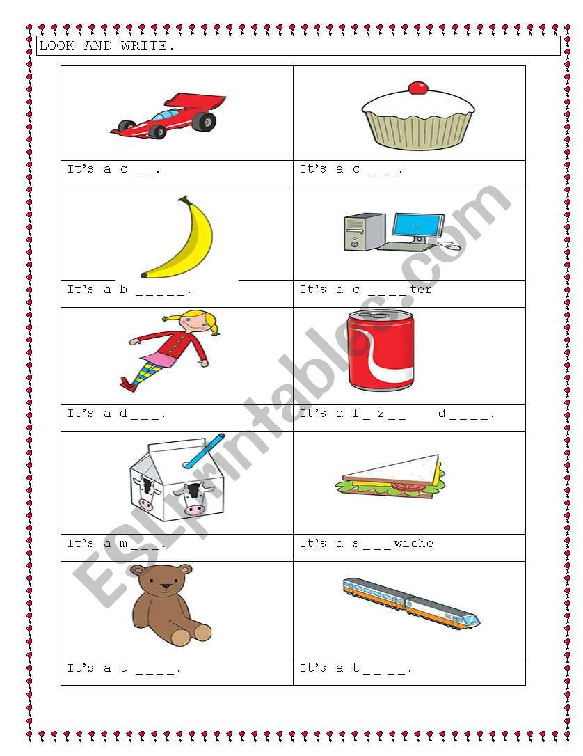 Food and Toys worksheet