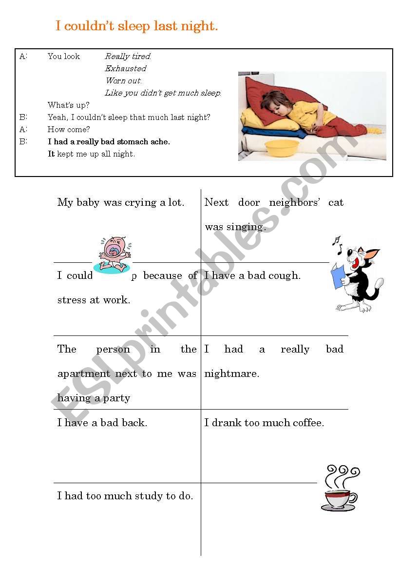 Sleep Problems worksheet