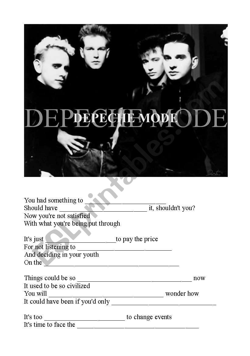 Depeche mode - gap fill worksheet