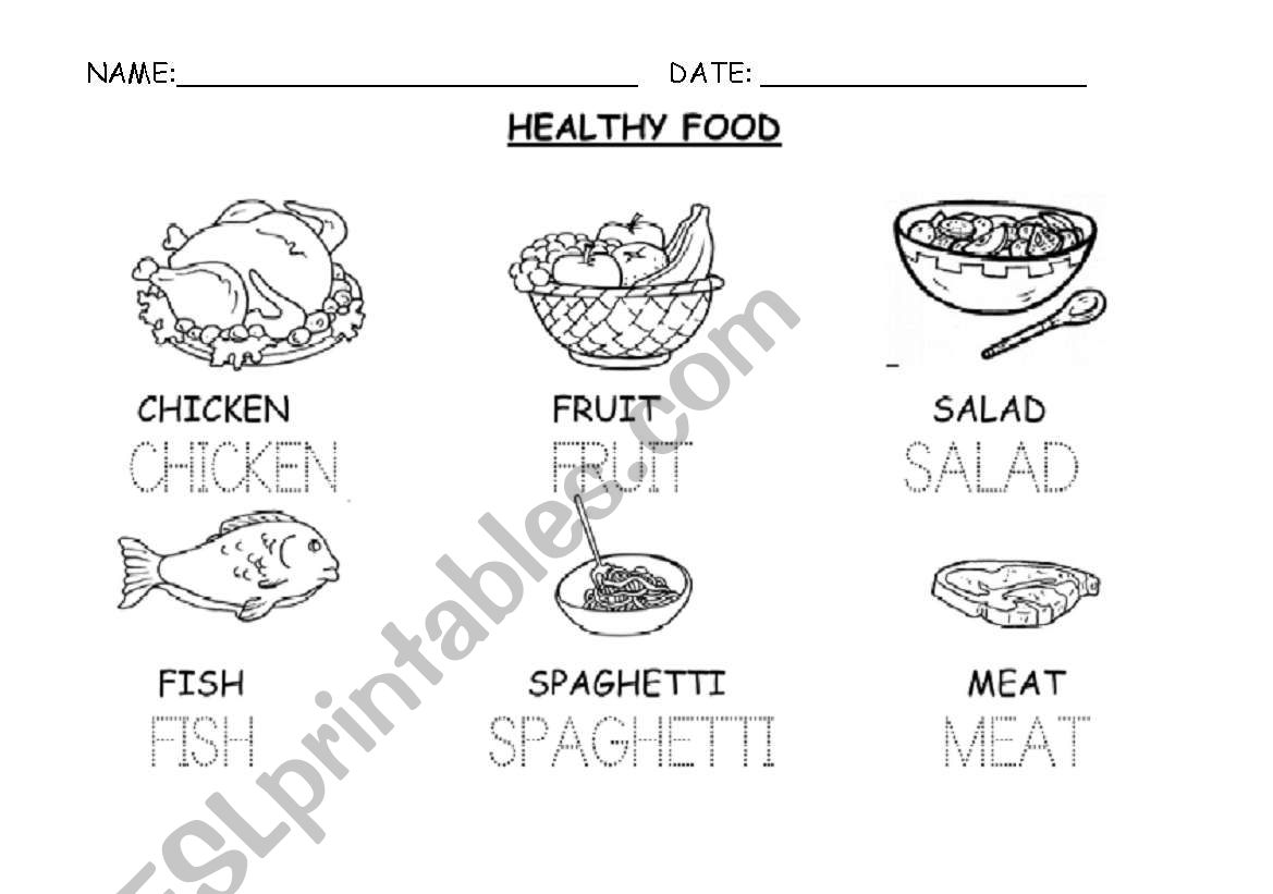 HEALTHY FOOD worksheet