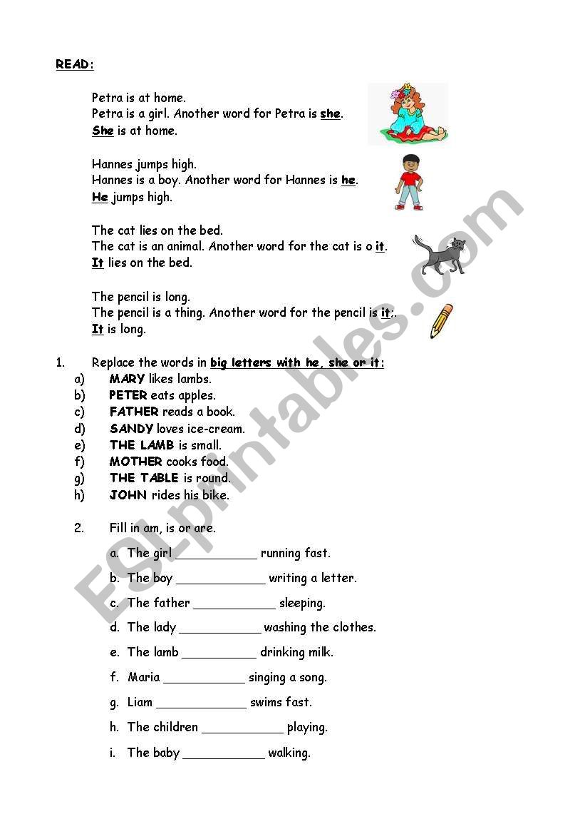 Simple Pronoun Worksheet worksheet