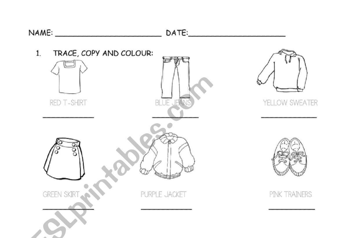 CLOTHES worksheet